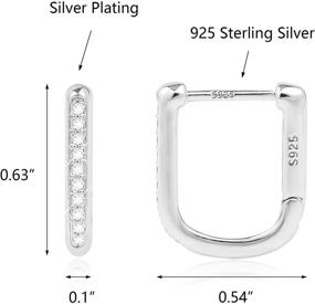 img 1 attached to Stylish U Gold Huggie Hoop Earrings for Women | 925 Sterling Silver Hypoallergenic CZ Modern Earrings for Girls