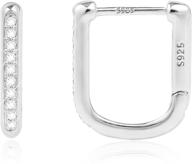 stylish u gold huggie hoop earrings for women | 925 sterling silver hypoallergenic cz modern earrings for girls logo