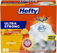 hefty ultra strong tall kitchen trash bags: citrus twist scent, 13 gallon, 80 count - find the perfect fit for your waste disposal needs! logo