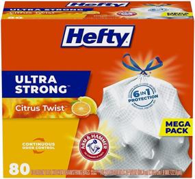 img 4 attached to Hefty Ultra Strong Tall Kitchen Trash Bags: Citrus Twist Scent, 13 Gallon, 80 Count - Find the Perfect Fit for Your Waste Disposal Needs!