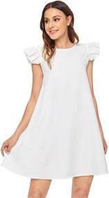 img 1 attached to Romwe Womens Ruffle Sleeve Summer Women's Clothing for Dresses