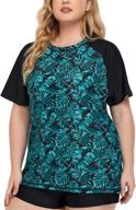 inno women's plus size rash guard shirt - short sleeve upf 50+ swimwear workout top - 1x, 2x, 3x, 4x, 5x, 6x logo