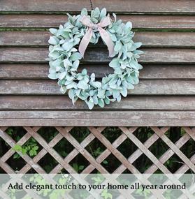 img 1 attached to 🚪 Lambs Ear Farmhouse Front Door Wreath 20 inch - Spring, Summer, Autumn, Fall, Winter, Christmas, Year-Round Door Decor