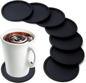 img 4 attached to 🍻 MarhJean Silicone Coasters - Non-Slip Furniture Protection