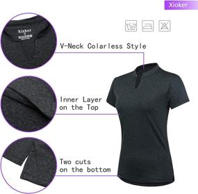 img 1 attached to 🎾 V-Neck Women's Tennis Shirts with Short Sleeves - Premium Golf Top for Sports