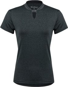 img 4 attached to 🎾 V-Neck Women's Tennis Shirts with Short Sleeves - Premium Golf Top for Sports