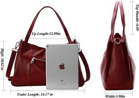 img 3 attached to Designer Sorrel R Women's Leather Shoulder Handbags & Wallets - Totes