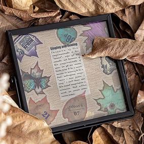 img 1 attached to 🍂 MOLNESO 240pcs Vintage Scrapbook Journaling Paper Bullet Planner Waterproof Leaf Sticker Packs - Junk Journal Ephemera Leaves Stickers