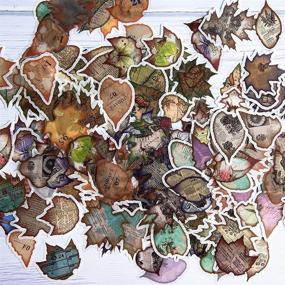 img 2 attached to 🍂 MOLNESO 240pcs Vintage Scrapbook Journaling Paper Bullet Planner Waterproof Leaf Sticker Packs - Junk Journal Ephemera Leaves Stickers