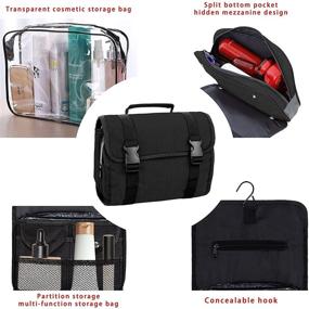 img 3 attached to 🧳 Versatile Travel Toiletry Bag for Women or Men: Spacious and Waterproof, Ideal for Traveling, Holidays, or Everyday Use. Includes Convenient Clear Makeup Bag.