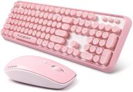 letton 2.4ghz pink wireless keyboard mouse combo with cute retro round keys, full-size office computer keyboards and wireless mouse with 3 dpi - for mac, pc, laptop logo