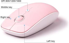 img 1 attached to Letton 2.4GHz Pink Wireless Keyboard Mouse Combo with Cute Retro Round Keys, Full-Size Office Computer Keyboards and Wireless Mouse with 3 DPI - For Mac, PC, Laptop