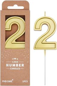 img 4 attached to 🎂 PHD CAKE Large 2.76 Inch Luxe Gold Number Candles - Perfect for birthdays, cakes & party celebrations!