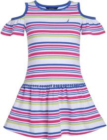 img 1 attached to 👗 Nautica Girls' Clothing: Shoulder Fashion Stripe Floral Dresses