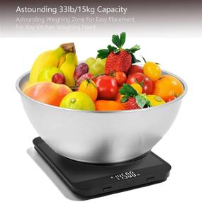 img 1 attached to 🍲 Vitafit 33lb Digital Kitchen Scale - Multifunction Food Scale for Cooking and Baking - Precise Graduation of 1g/0.1oz - Includes Batteries - Black