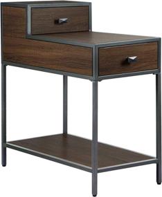 img 4 attached to 🪑 FINECASA Metal Frame End Table: Compact and Versatile Chair Side Table with Drawers and Shelf, Ideal for Small Spaces