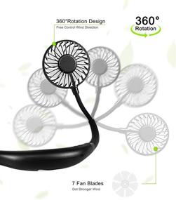 img 1 attached to Liang's CO. Portable Fan, Compact USB Neck Fan - 10h Use, Rechargeable 🌬️ Mini Desk Fan with Dual Wind Head, Powerful Airflow - Ideal for Travel, Shopping, Camping