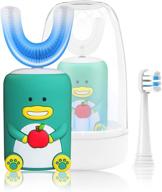 🦷 u-shaped ultrasonic autobrush toothbrush for kids | rechargeable & waterproof | smart timer & mouthwash cup | age 2-6 | 2 brush heads included logo