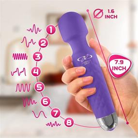 img 1 attached to 🔋 Rechargeable Mini Wand Massager - Whisper Quiet, Wireless, Splash-Proof - Lavender Color, Travel-Size - 8 Magic Vibrating Patterns, 10 Speed Settings - Ideal Personal Massage Equipment for Full Body