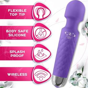 img 2 attached to 🔋 Rechargeable Mini Wand Massager - Whisper Quiet, Wireless, Splash-Proof - Lavender Color, Travel-Size - 8 Magic Vibrating Patterns, 10 Speed Settings - Ideal Personal Massage Equipment for Full Body