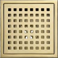 🚿 trustmi 6" square shower floor drain with grid grate cover, sus 304 stainless steel material, brushed gold finish logo