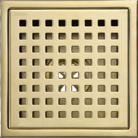 img 4 attached to 🚿 TrustMI 6" Square Shower Floor Drain with Grid Grate Cover, SUS 304 Stainless Steel Material, Brushed Gold Finish