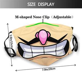 img 3 attached to 💜 Waluigi Washable Reusable Dust Mask with Adjustable Earloops - Unisex Face Nose Mouth Cover for Better Protection