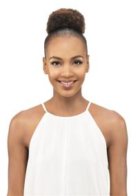 img 3 attached to 🔴 Vivica A Fox Hair Collection Small Kinky Afro Puff Pocket Bun PB31-V, 1B, 3.4 oz