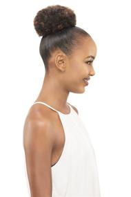 img 2 attached to 🔴 Vivica A Fox Hair Collection Small Kinky Afro Puff Pocket Bun PB31-V, 1B, 3.4 oz