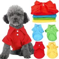 🐾 doggyzstyle 4 pack solid dog polo t-shirts: stylish pet puppy outfit for fashionable canines! логотип