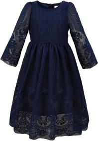img 4 attached to Bonny Billy Classy Embroidery Lace Maxi Flower Girl Dress - Perfect for SEO!