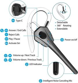 img 3 attached to 🎧 Ангтила Bluetooth наушник с зарядным кейсом - 27 часов воспроизведения, V5.0, беспроводное устройство с встроенным микрофоном - совместимо с мобильными телефонами/планшетами/ПК для бизнеса, офиса, вождения.