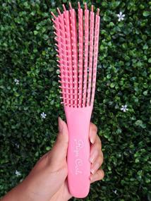 img 2 attached to 💆 Detangling Flexi Brush for Curly Hair by Rizos Curls - Glide and Detangle with Ease, Zero Pulling or Discomfort