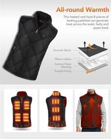 img 1 attached to 🧥 Heated Vest for Men Women: Stay Warm in Winter with 8 Heated Zones (USB Charging, Battery Not Included)