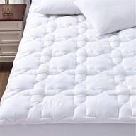 🛏️ luxurious cozylux queen mattress pad: deep pocket, non slip, soft and breathable cotton topper for up to 18" thick pillowtop mattresses - quilted, fitted, 450gsm bed mattress cover in elegant white logo