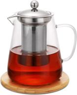 hiware glass teapot removable infuser логотип