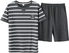 img 4 attached to 👕 Comfortable Striped Cotton Pajama Loungewear for Boys (10Y - 18Y): Clothing, Sleepwear & Robes