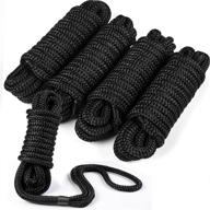 🚤 welluck 15 ft double-braided nylon dock line with 1/2 inch diameter, 12 inch eyelet - pack of 4, 4939 lbs breaking strength, marine-grade boat mooring rope for docking accessories логотип