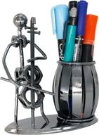🖊️ metal pencil holder, office supply pen organizer decorative desktop stand container (cello) логотип