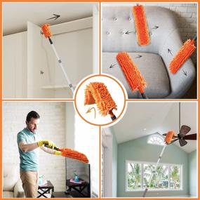 img 1 attached to 🧹 Multipurpose Window Squeegee and High Reach Duster Kit for Efficient Window Cleaning and High Ceiling Dusting - Telescopic Pole Included