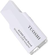 tuoshi wifi adapter ac600mbps dual band usb wireless wi-fi adapter 2.4ghz/5ghz with 2dbi antennas - compact design for windows xp, vista, 7, 8.1, 10 and mac os x 10.7-10.14 logo