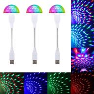 🎉 3-pack usb mini disco light set with flexible usb extender – rekeen sound activated party lights dj disco ball stage lights with multi colors led – ideal for xmas party, pool, karaoke, and car auto lights logo