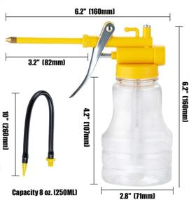 img 2 attached to Прозрачный жестяной баллон с высоким давлением, смазывающее масло для смазочных бутылок, насос с плоским и гибким носиком-пальцем.