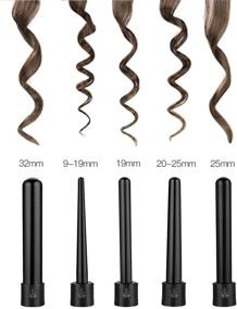 img 3 attached to 🔥 CkeyiN 5-in-1 Curling Iron Wand Set with Interchangeable Ceramic Barrels, Temperature Control, Dual Voltage Hair Curler - Perfect for All Hairstyles