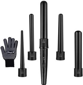 img 4 attached to 🔥 CkeyiN 5-in-1 Curling Iron Wand Set with Interchangeable Ceramic Barrels, Temperature Control, Dual Voltage Hair Curler - Perfect for All Hairstyles