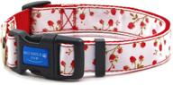 🌸 adjustable nylon dog collar with flower theme - big smile paw logo