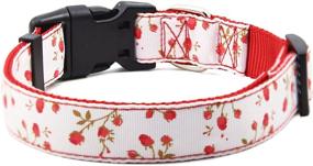 img 3 attached to 🌸 Adjustable Nylon Dog Collar with Flower Theme - BIG SMILE PAW