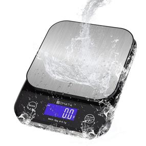 img 4 attached to 🍽️ BOMATA Washable Food Scale: 0.01oz/0.1g Precision, 11lbs/5kg, Waterproof, USB Rechargeable, Stainless Steel Platform - Ideal for Cooking, Baking, Weight Loss & More!