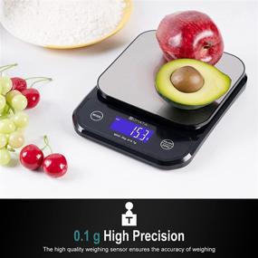 img 2 attached to 🍽️ BOMATA Washable Food Scale: 0.01oz/0.1g Precision, 11lbs/5kg, Waterproof, USB Rechargeable, Stainless Steel Platform - Ideal for Cooking, Baking, Weight Loss & More!