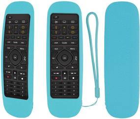 img 4 attached to Protective Silicone Remote Case For Logitech Harmony Companion All In One Remote Control Shockproof Washable Skin-Friendly Remote Control Cover With Loop (Glow In Dark Blue)